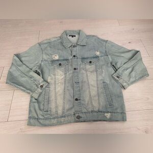 NWOT Elwood Denim distressed jacket- blue